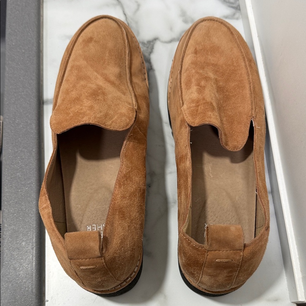 Eileen Fisher Ells suede platform loafer Tan Suede size 8.5